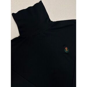 Chaps Ralph Lauren Mens 3XL Black Cotton Turtleneck Long Sleeve Crest Logo Shirt
